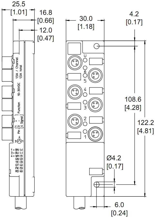קופסת הסתעפות לסנסורים ALPHA WIRE ALPHA CONNECT 803-10M NC032 803-5M NC032